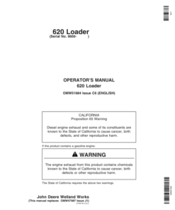 John Deere 620 Loader (009600-) Operator's Manual (OMW51684)
