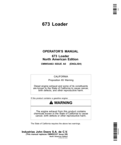 John Deere 673 Loader Operator's Manual (OMW54463)