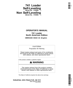 John Deere 741 Loader Operator's Manual (OMW54465)
