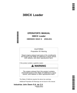 John Deere 300CX Loaders Operator's Manual (OMW56050)