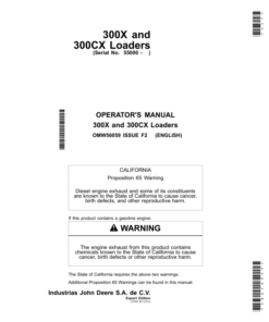 John Deere 300X & 300CX Loaders Operator's Manual (OMW56059)