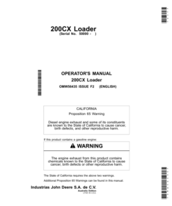 John Deere 200CX Loaders Operator's Manual (OMW56435)