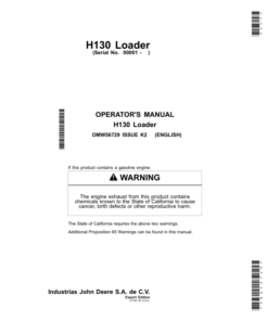 John Deere H130 Loader Operator's Manual (OMW56729)