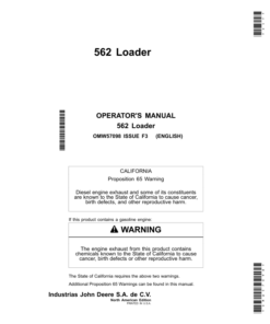 John Deere 562 Loader Operator's Manual (OMW57098)
