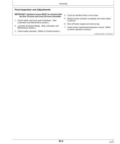 Alternative view of John Deere D160 Loader North America Operator's Manual (OMW57755)