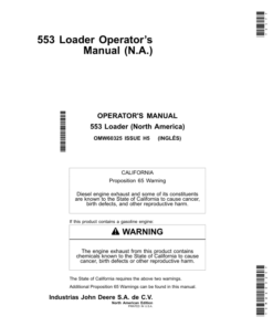 John Deere 553 Loaders North America (009001- ) Operator's Manual (OMW60325)