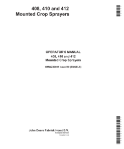 John Deere 408, 410 & 412 Sprayers Operator's Manual (OMWZ40801)