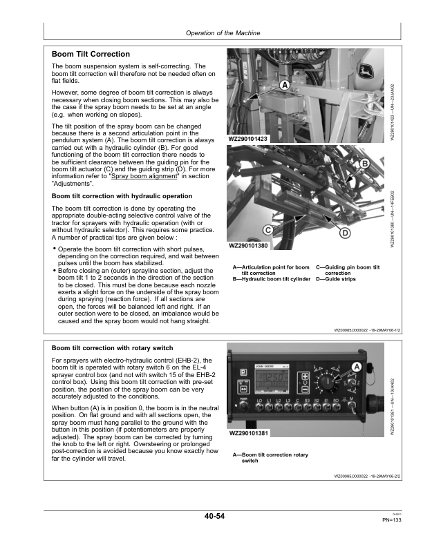 John Deere 832 & 840 Trailed Crop Sprayers with EL-4 Control Unit Operator's Manual (OMWZW13224) - Image 2