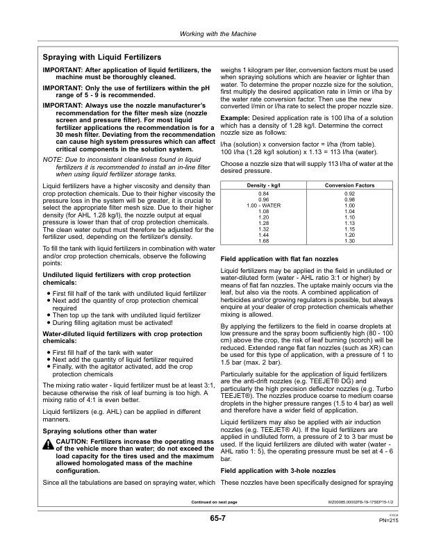 John Deere 5430i Chemical Application Vehicle With Demountable Crop Sprayer Operator's Manual (OMWZW13336) - Image 2