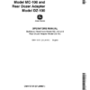 John Deere Model MC100, Rear Dozer Adapter Model DZ100 Bulldozer Attachments Operator's Manual (OMY10151)