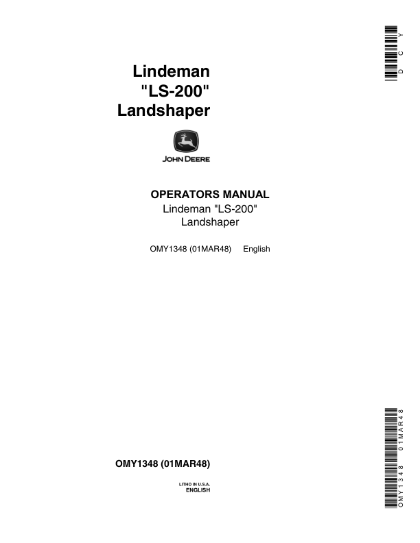 John Deere LS200 Landshaper Operator's Manual (OMY1348)
