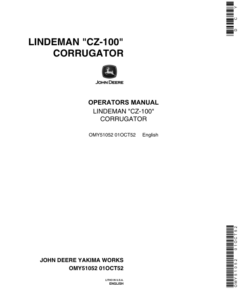 John Deere Lindeman 'CZ-100' Corrugator Operator's Manual (OMY51052)