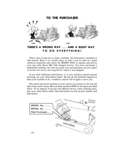 Alternative view of John Deere Integral Carrier MC-1000 Series Operator's Manual (OMY61050)