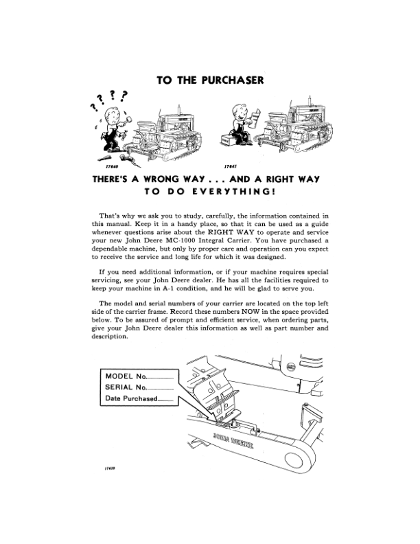 John Deere Integral Carrier MC-1000 Series Operator's Manual (OMY61050) - Image 2