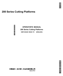 John Deere 215F, 218F, 220F, 222F, 215R, 218R, 220R, 222R (200 Series) Cutting Platforms Operator's Manual (OMYC20448)
