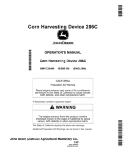 John Deere 206C Corn Header Operator's Manual (OMYC20489)