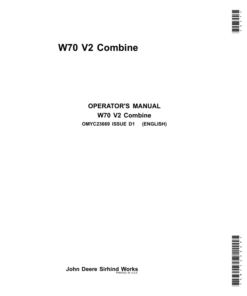 John Deere W70 V2 Combine (Asia, Sub Saharan Africa) Operator's Manual (OMYC23669)