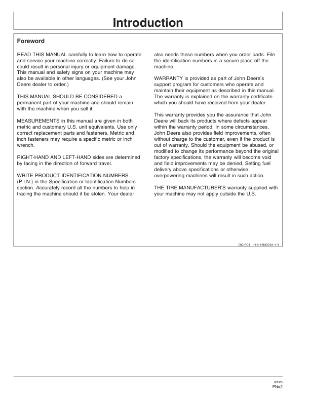John Deere 3220 & 3420 Telescopic Handlers Operator's Manual (OMZ102403) - Image 2