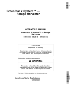 John Deere GreenStar 2 System-Forage Harvesters Operator's Manual (OMZ104923)
