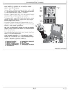 Alternative view of John Deere W540, W550, W650, W660, T550, T560, T660, T670 & C670 Combines w/Command Center Operator's Manual (OMZ105744)