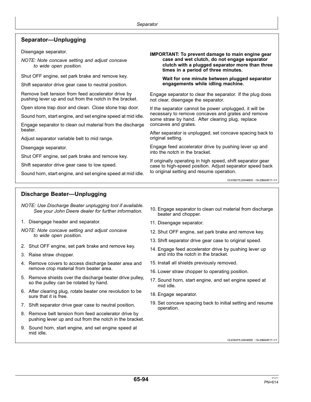John Deere S760, S770, S780, S785, S790 & HillMaster Combines Operator's Manual (OMZ200693) - Image 3