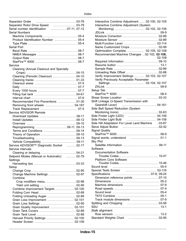 John Deere T670 and HillMasterâ„¢ Combines Operator's Manual (OMZ201446) - Image 4