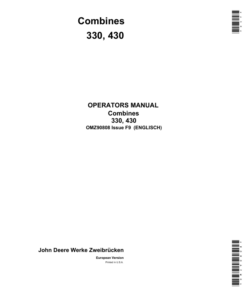 John Deere 330 & 430 Combines Operator's Manual (OMZ90808)