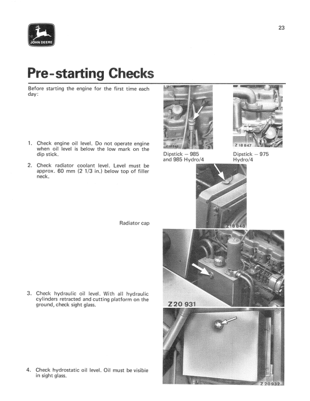 John Deere 975 Hydro/4, 985 & 985 Hydro/4 Combines Operator's Manual (OMZ91311) - Image 2
