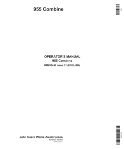 John Deere 955 Combines Operator's Manual (OMZ91440)