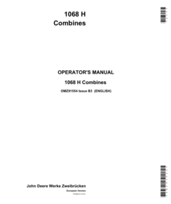 John Deere 1068 H Combines Operator's Manual (OMZ91554)
