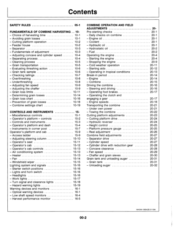 John Deere 1065, 1075, 1075 Hydro / 4, 1085, 1085 Hydro / 4 Combines Operator's Manual (OMZ91645) - Image 3