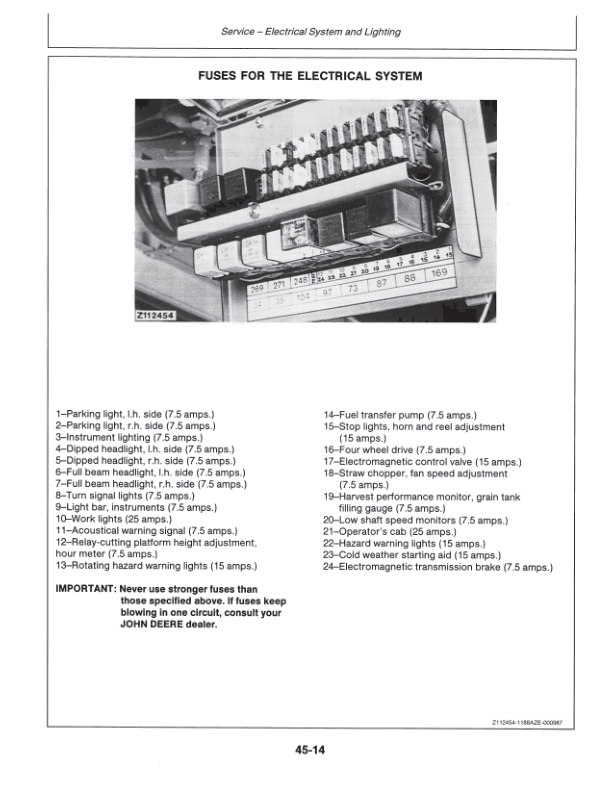 John Deere 1166, 1174, 1177, 1177 Hydro/4, 1188 & 1188 Hydro/4 Combines Operator's Manual (OMZ91870) - Image 2