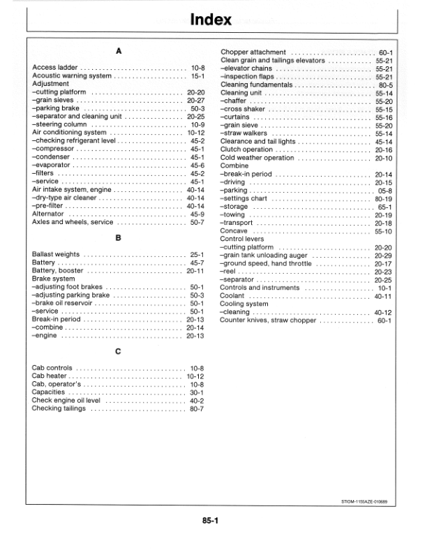 John Deere 1155, 1157 & 1158 Combines Operator's Manual (OMZ91971) - Image 3