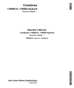 John Deere Supplement to be used with OMZ92058 Operator's Manual (OMZ92079)