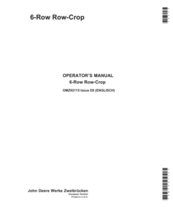 John Deere 6-Row Row-Crop Operator's Manual (OMZ92115)