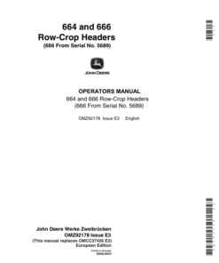 John Deere 664 & 666 Row Crop Headers Operator's Manual (OMZ92178)