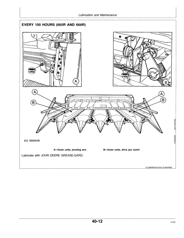 John Deere 664, 665R, 666R Row Crop Headers Operator's Manual (OMZ92339) - Image 2