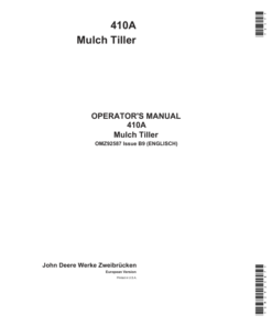 John Deere 410A Mulch Tillers Operator's Manual (OMZ92587)