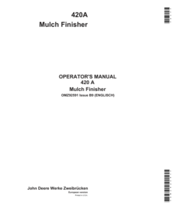 John Deere 420A Mulch Finishers Operator's Manual (OMZ92591)