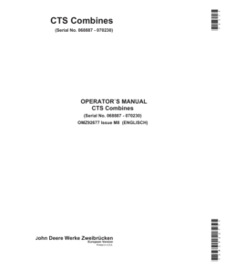 John Deere CTS Combines Operator's Manual (OMZ92677)
