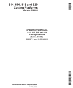 John Deere 814, 816, 818 & 820 Cutting Platforms Operator's Manual (OMZ92711)