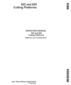 John Deere 822 & 825 Cutting Platforms Operator's Manual (OMZ92722)
