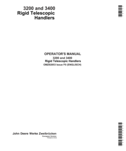 John Deere 3200 & 3400 Telescopic Handlers Operator's Manual (OMZ92853)
