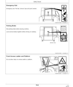 Alternative view of John Deere 9540, 9560, 9580, 9640, 9660 & 9680 CWS & WTS combines Operator's Manual (OMZ93035)