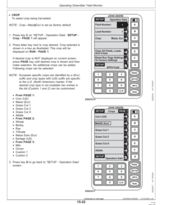 Alternative view of John Deere GreenStar Forage Harvester Yield Monitor System Operator's Manual (OMZ93068)