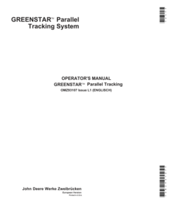 John Deere GREENSTAR PARAL.TRACKING SYST. ENGL Operator's Manual (OMZ93107)