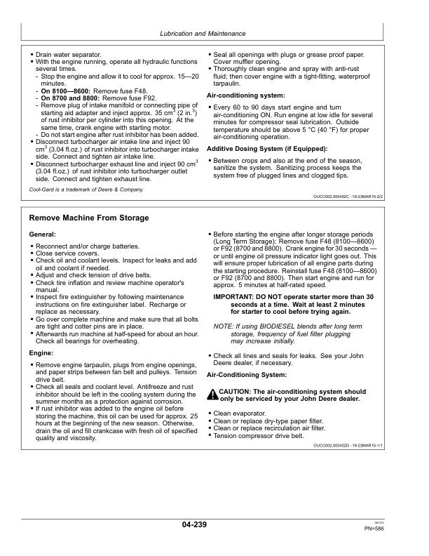 John Deere 8100, 8200, 8300, 8400, 8500, 8600, 8700 & 8800 Self-Propelled Forage Harvesters (European Edition) Operator's Manual (OMZ93144) - Image 4
