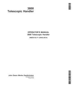 John Deere 3801 Telescopic Handlers Operator's Manual (OMZ93152)