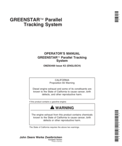 John Deere Greenstar Parallel Tracking Operator's Manual (OMZ93469)