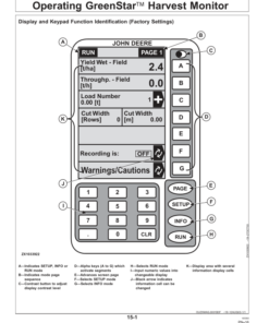Alternative view of John Deere GreenStar Forage Harvester Harvest Monitor Systems Operator's Manual (OMZ93581)